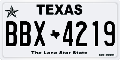 TX license plate BBX4219