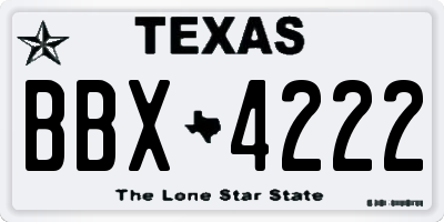 TX license plate BBX4222