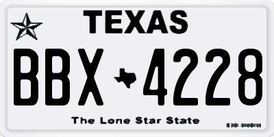 TX license plate BBX4228