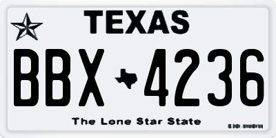 TX license plate BBX4236