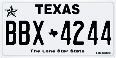 TX license plate BBX4244