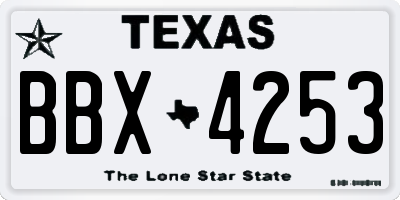 TX license plate BBX4253