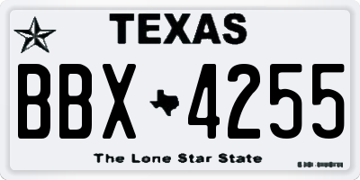 TX license plate BBX4255