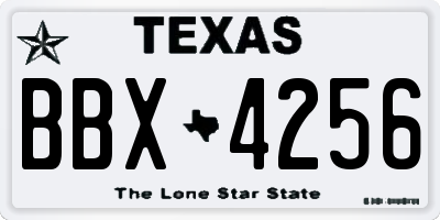 TX license plate BBX4256