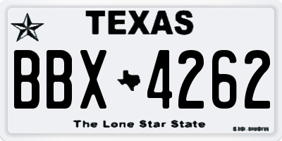 TX license plate BBX4262