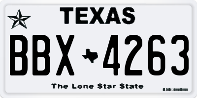 TX license plate BBX4263