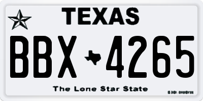 TX license plate BBX4265