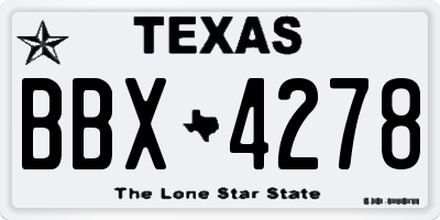 TX license plate BBX4278