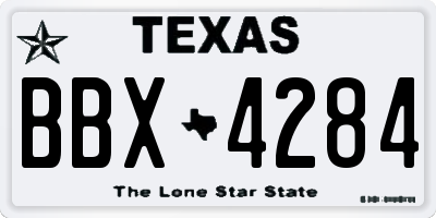 TX license plate BBX4284