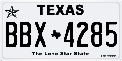 TX license plate BBX4285