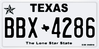 TX license plate BBX4286