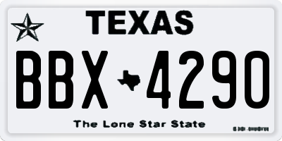 TX license plate BBX4290