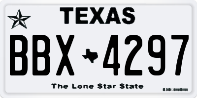 TX license plate BBX4297