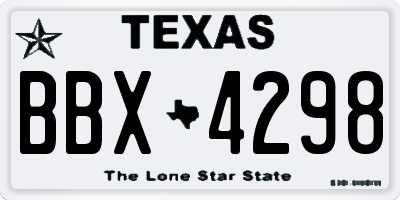 TX license plate BBX4298