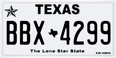 TX license plate BBX4299