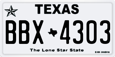 TX license plate BBX4303