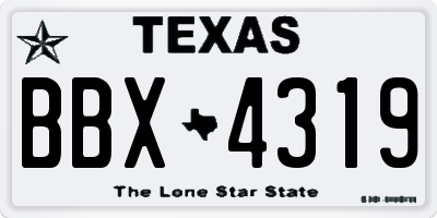 TX license plate BBX4319