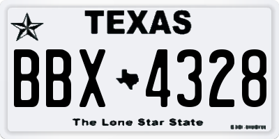 TX license plate BBX4328