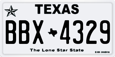 TX license plate BBX4329