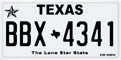 TX license plate BBX4341