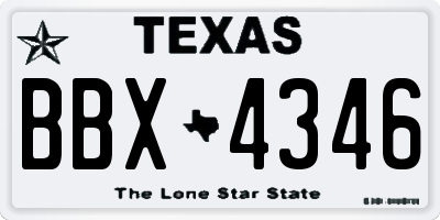 TX license plate BBX4346