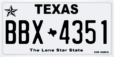 TX license plate BBX4351