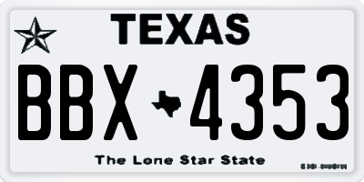 TX license plate BBX4353