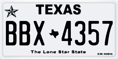 TX license plate BBX4357