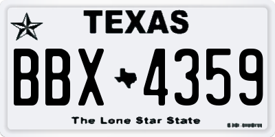 TX license plate BBX4359