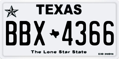 TX license plate BBX4366
