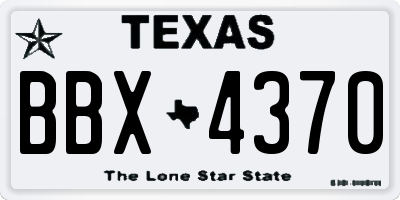 TX license plate BBX4370