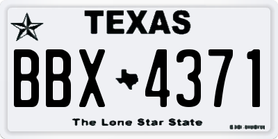 TX license plate BBX4371