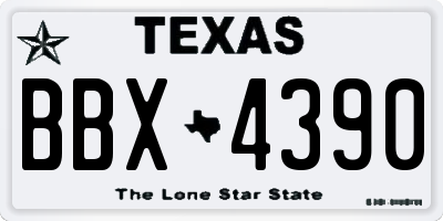 TX license plate BBX4390