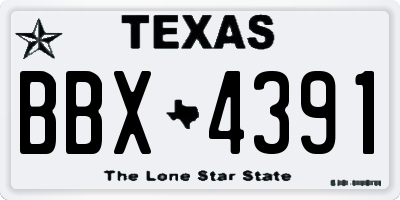 TX license plate BBX4391