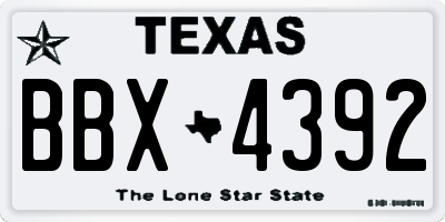 TX license plate BBX4392