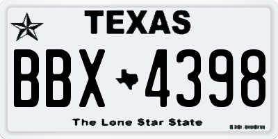 TX license plate BBX4398