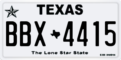 TX license plate BBX4415