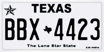 TX license plate BBX4423