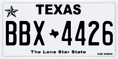 TX license plate BBX4426