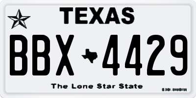 TX license plate BBX4429