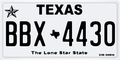 TX license plate BBX4430