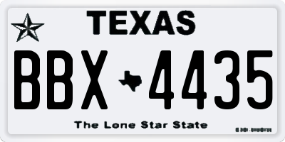 TX license plate BBX4435