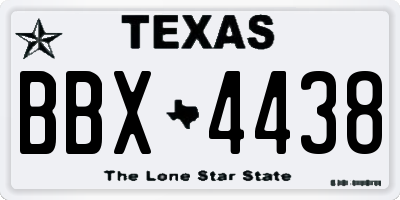 TX license plate BBX4438