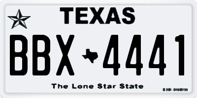 TX license plate BBX4441