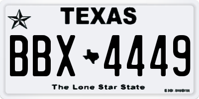 TX license plate BBX4449