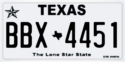 TX license plate BBX4451