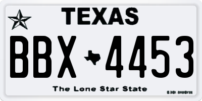 TX license plate BBX4453