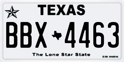 TX license plate BBX4463