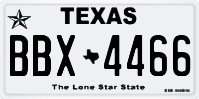 TX license plate BBX4466