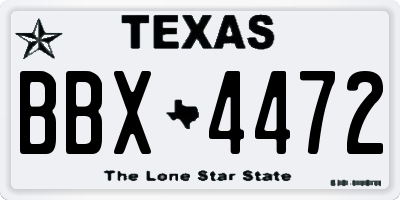 TX license plate BBX4472